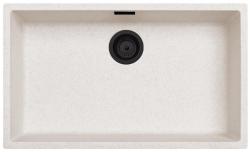 Lavandino Grande in Sabbia Bianca 70x40 cm da Incasso, Sopraelevato e a Filo con Tappo Nero Opaco 1208970525