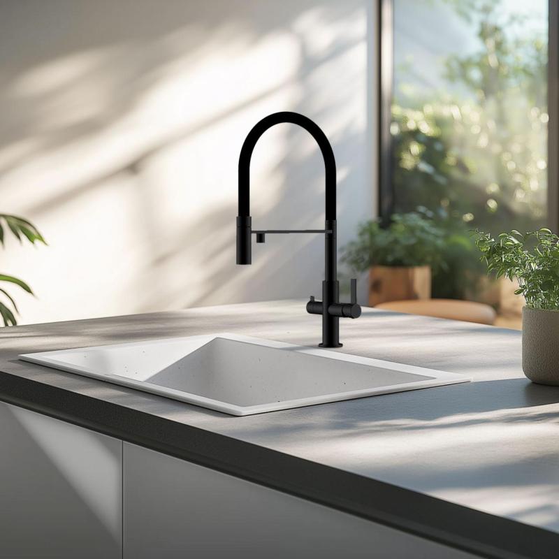 Lavello Bianco 50x40 cm Sottopiano, Soprapiano e Filo Top con Tappo Bianco 1208970531