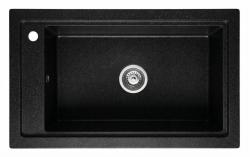 Graniteland Magra Graniti nero ardesia pietra dura Lavabo da incasso 686x427 mm con foro per rubinetto e tappo in acciaio inossidabile 1208970615