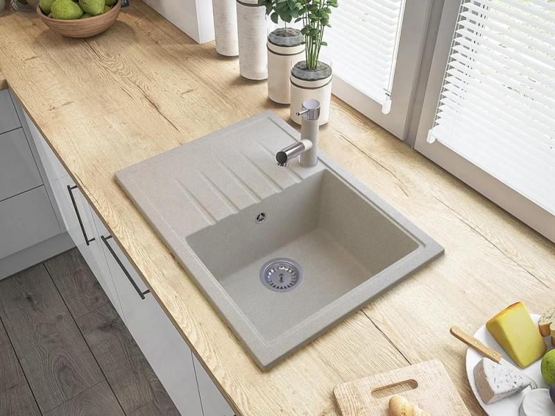 Rubinetto da cucina Graniteland Ceres Beige Sabbia con bocca estraibile e doccetta a doppia funzione 1208970708