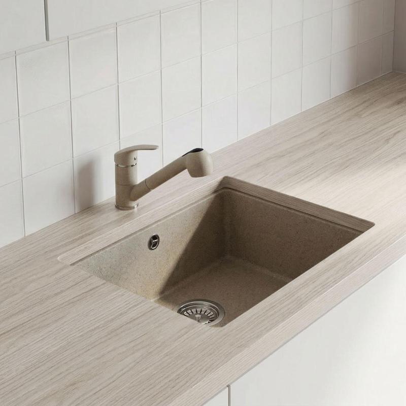Rubinetto da cucina Graniteland Rhea Beige Sabbia con Bocchetta Estraibile e Doccetta a Doppia Funzione 1208970713