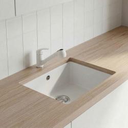 Graniteland Rhea Miscelatore da Cucina Bianco con Bocca Estraibile e Doccetta a Doppia Funzione 1208970714