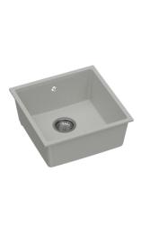 GraniteMy Universale Lavabo in Granito Grigio 40x40 cm da Incasso, Sottotop e Filotop con Tappo in Acciaio Inossidabile 1208970743