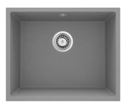 GraniteMy Lavabo Universale in Granito Grigio 50x40 cm da Appoggio, Sottotop e Filotop con Tappo in Acciaio Inossidabile 1208970745