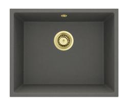 GraniteMy Universal Graniti Grigio, scuro Lavandino 50x40 cm Installazione a filo, sottotop e sopratop con Tappo Dorato 1208970756