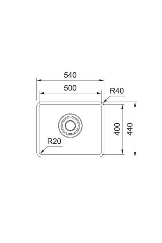 Franke Maris Quiet MQX 110.50 RVS Lavabo 50x40 cm Sottotop 122.0694.477
