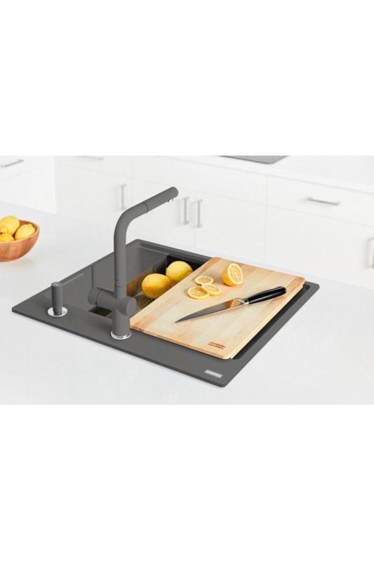 Franke Maris MRG 610-60 Cura Fragranite Pietra grigia lavabo superficiale per disabili 635 x 559 mm Montaggio con foro per rubinetto 114.0729.486