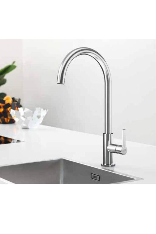 Franke Maris Slim J Rubinetto da cucina con beccuccio rotondo girevole Nero 115.0728.386