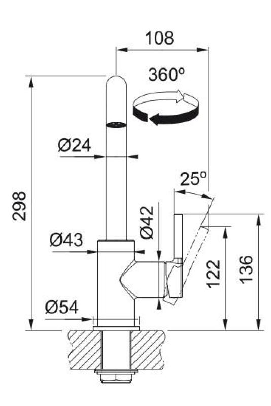 Franke Lina U Rubinetto da Cucina con Beccuccio Girevole Nero 115.0728.474
