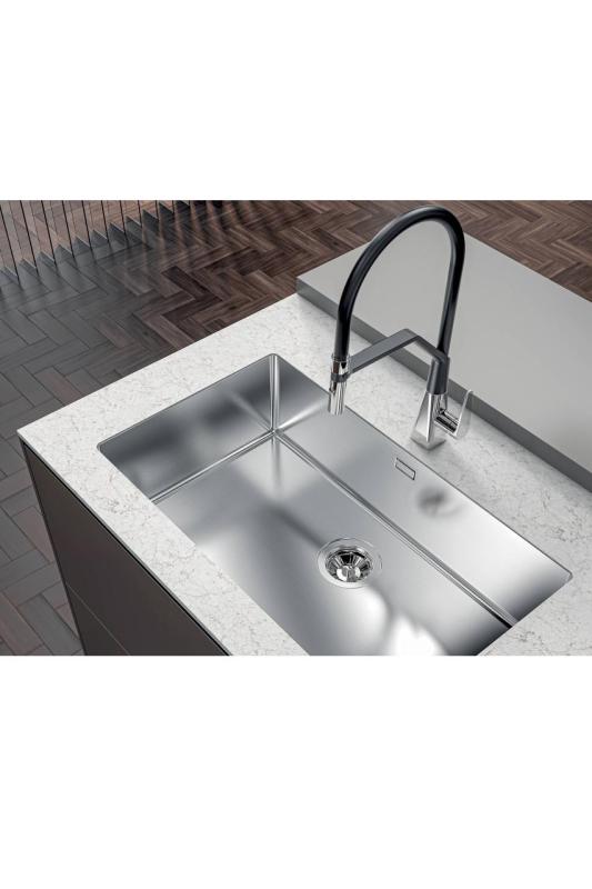 Foster Phantom Slimline Lavello in acciaio inossidabile 40x40cm Sottotop per piani di lavoro in ceramica 1208971123