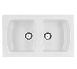 Ausmann Ceramic Crest Doppio Lavabo in Ceramica Bianco 860 x 500 mm 1208971133