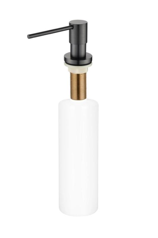 Dosatore di sapone da incasso Ausmann Lirio in metallo color canna di fucile, riempibile dall'alto 1208971201