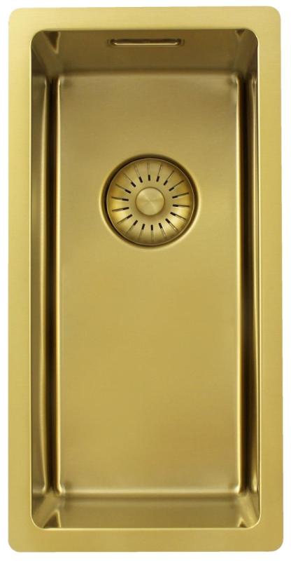 Pure.Sink Exclusivo piccolo lavello dorato 18x40 cm raggio 10mm sottotop, filotop e sopratop PEX1840-60