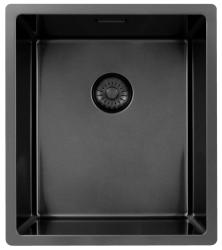Pure.Sink Exclusivo lavello in metallo color Gun Metal 34x40 cm raggio 10mm per installazione sottotop, a filo e sopra il top PEX3440-61