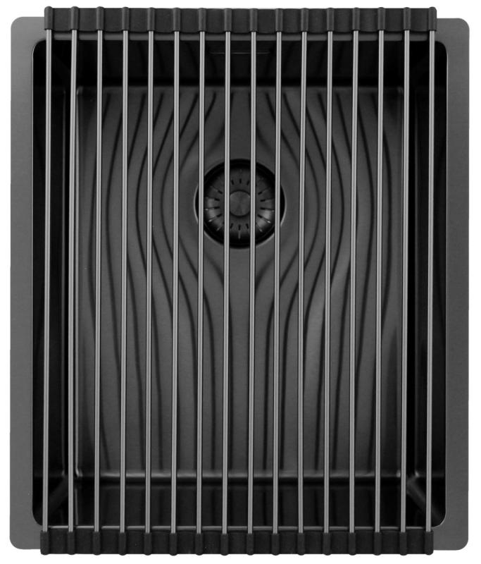 Pure.Sink Exclusivo lavello in metallo color Gun Metal 34x40 cm raggio 10mm per installazione sottotop, a filo e sopra il top PEX3440-61