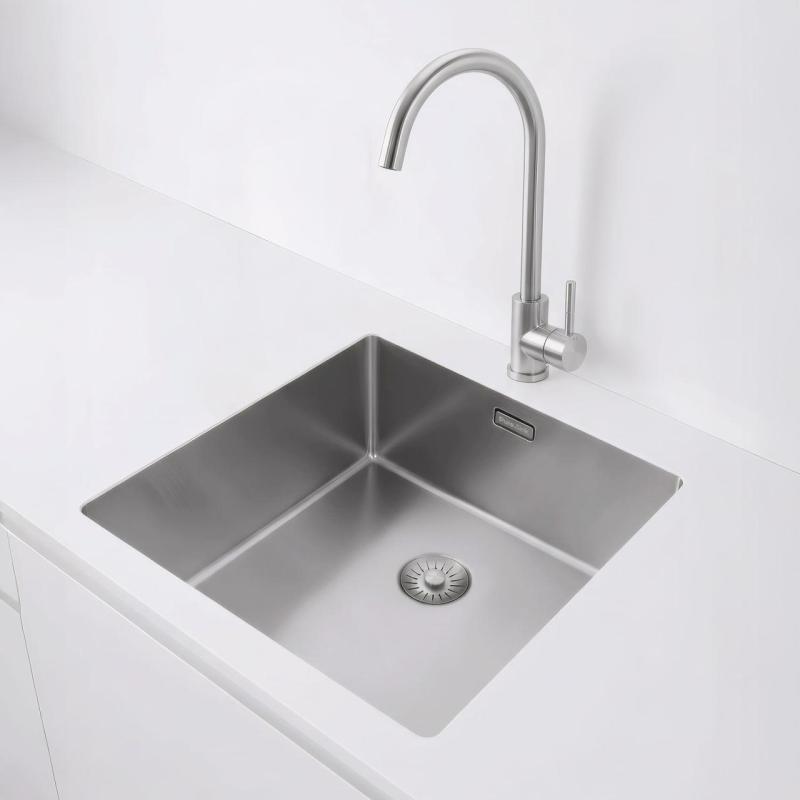 Pure.Sink Exclusivo RVS lavello 40x40 cm raggio 10mm sottotop, filotop e sopratop PEX4040-02