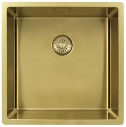 Pure.Sink Exclusivo Lavello d'oro 40x40 cm raggio 10mm da incasso, montaggio a filo e sopraelevato PEX4040-60