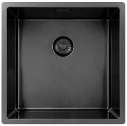 Pure.Sink Exclusivo Lavello in metallo color canna di fucile 40x40 cm raggio 10mm da incasso, a filo e da appoggio PEX4040-61