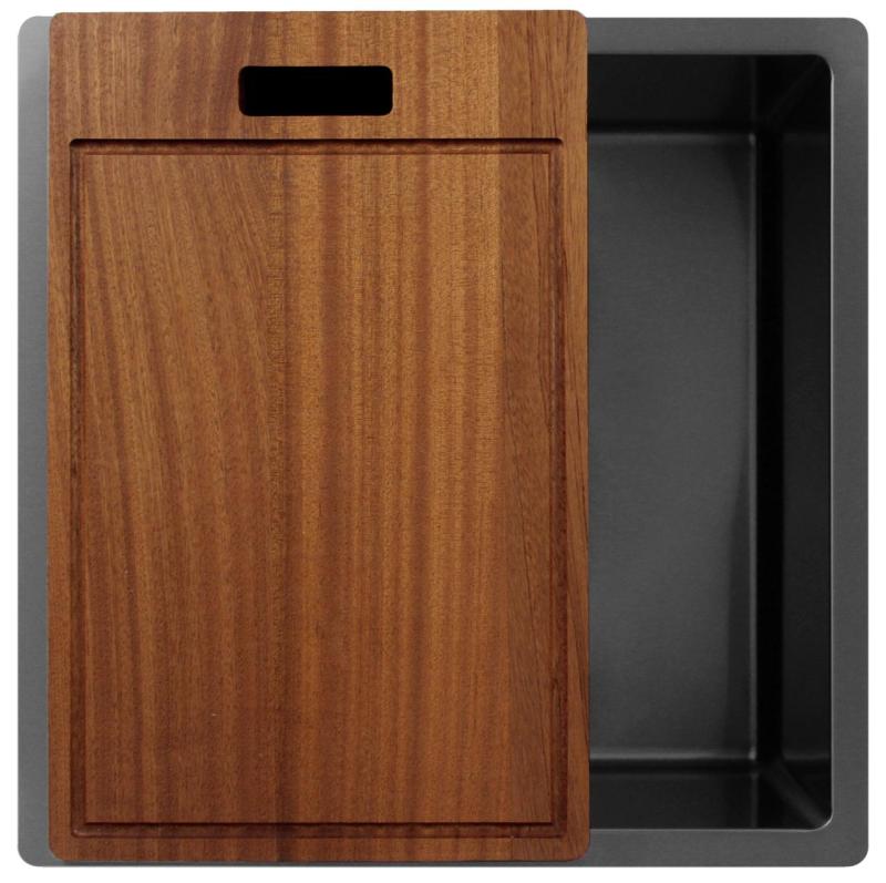 Pure.Sink Exclusivo Lavello in metallo color canna di fucile 40x40 cm raggio 10mm da incasso, a filo e da appoggio PEX4040-61