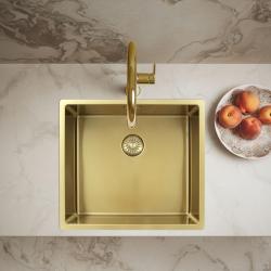 Pure.Sink Exclusivo Lavello dorato 45x40 cm raggio 10mm sottostruttura, installazione a filo e sopraelevata PEX4540-60