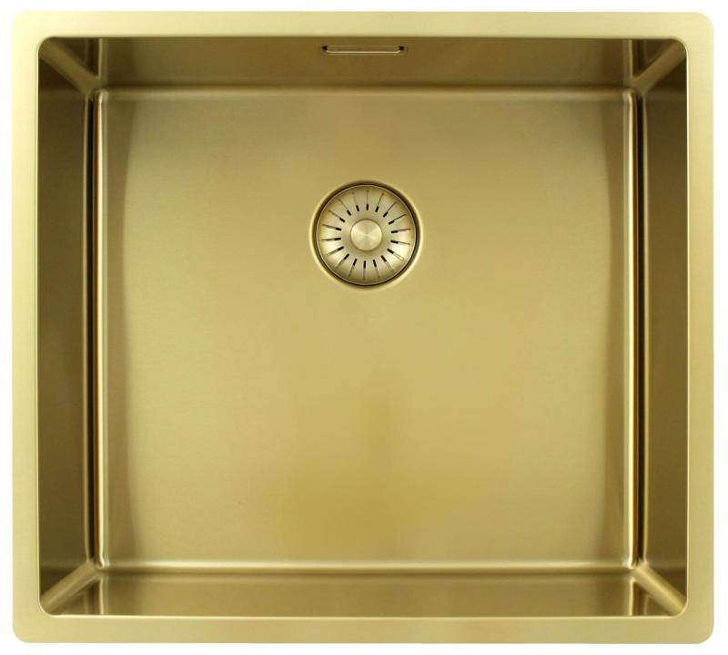 Pure.Sink Exclusivo Lavello dorato 45x40 cm raggio 10mm sottostruttura, installazione a filo e sopraelevata PEX4540-60