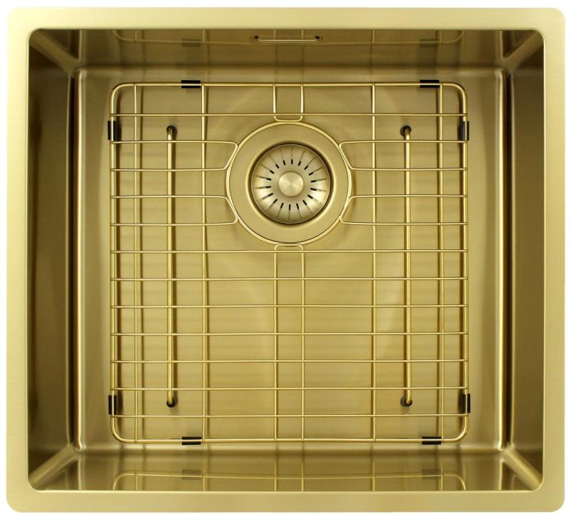Pure.Sink Exclusivo Lavello dorato 45x40 cm raggio 10mm sottostruttura, installazione a filo e sopraelevata PEX4540-60