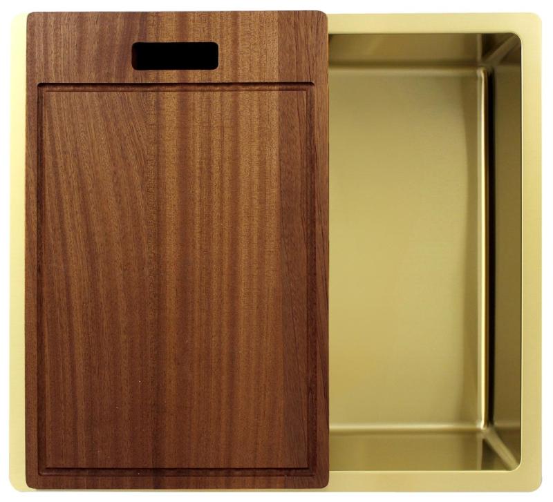 Pure.Sink Exclusivo Lavello dorato 45x40 cm raggio 10mm sottostruttura, installazione a filo e sopraelevata PEX4540-60