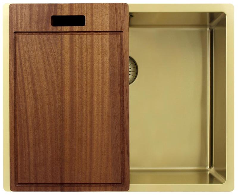 Pure.Sink Exclusivo Lavello dorato 50x40 cm raggio 10mm da incasso, filotop e sopratop PEX5040-60