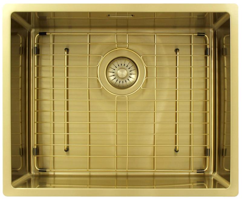 Pure.Sink Exclusivo Lavello dorato 50x40 cm raggio 10mm da incasso, filotop e sopratop PEX5040-60