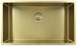 Pure.Sink Exclusivo grande lavello dorato 70x40 cm raggio 10mm sottotop, incasso piano e sopraelevato PEX7040-60
