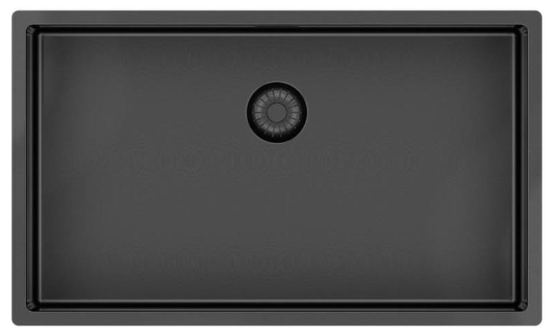 Pure.Sink Exclusivo grande lavello Gun Metal 70x40 cm raggio 10mm sottotop, incasso e sopratop PEX7040-61