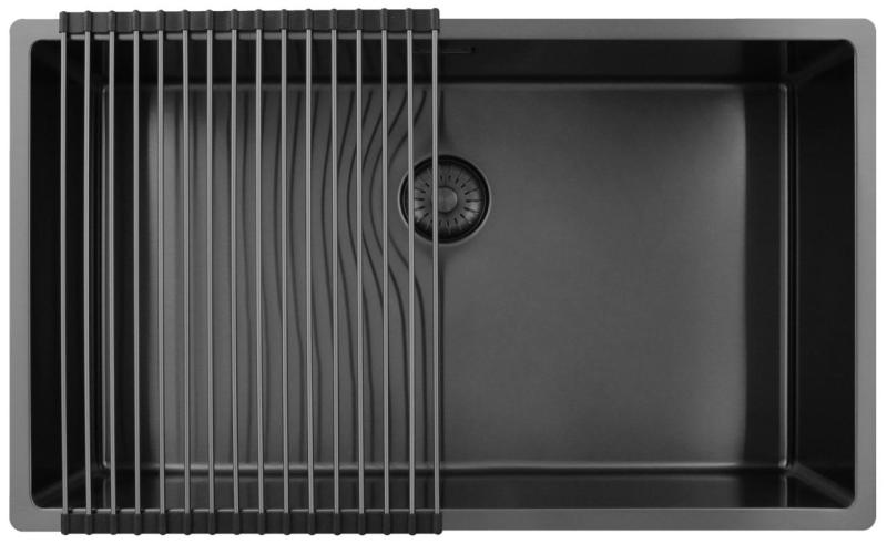 Pure.Sink Exclusivo grande lavello Gun Metal 70x40 cm raggio 10mm sottotop, incasso e sopratop PEX7040-61