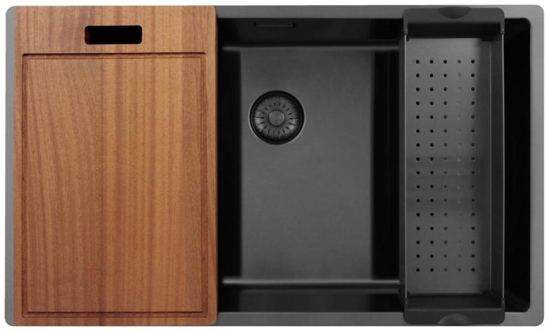 Pure.Sink Exclusivo grande lavello Gun Metal 70x40 cm raggio 10mm sottotop, incasso e sopratop PEX7040-61