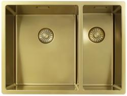 Pure.Sink Exclusivo Oro 1,5 lavabo doppio 34+18 cm raggio 10mm PEX341840-60
