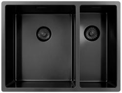 Pure.Sink Exclusivo Gun Metal 1,5 lavello con una vasca e mezza 34+18 cm raggio 10mm PEX341840-61
