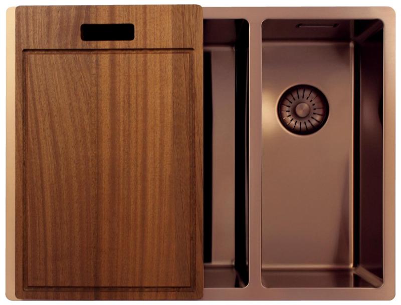 Pure.Sink Exclusivo Ottone 1,5 vasca e mezza 34+18 cm raggio 10mm PEX341840-62