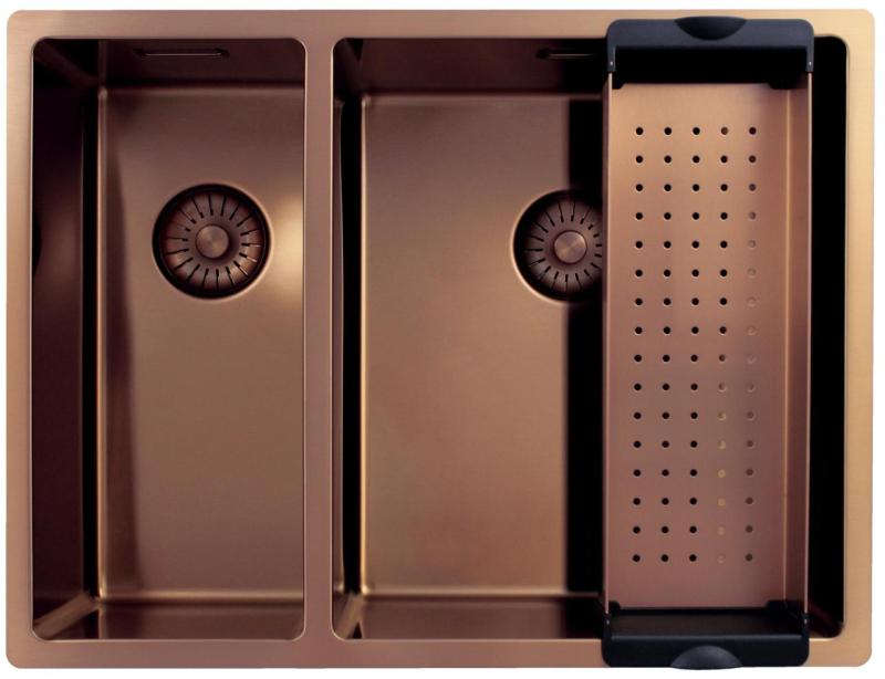 Pure.Sink Exclusivo Rame 1,5 vasca da bagno e mezzo 18+34cm raggio 10mm PEX183440-62