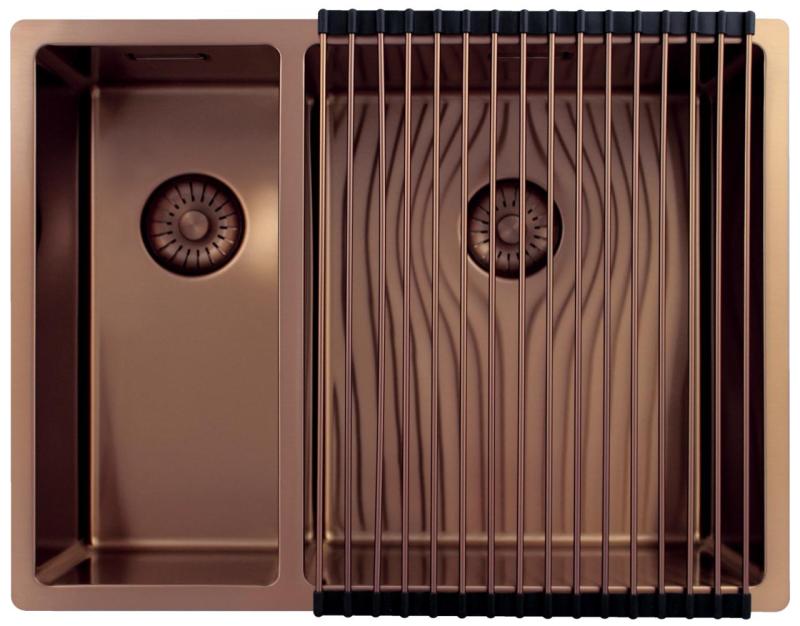 Pure.Sink Exclusivo Rame 1,5 vasca da bagno e mezzo 18+34cm raggio 10mm PEX183440-62