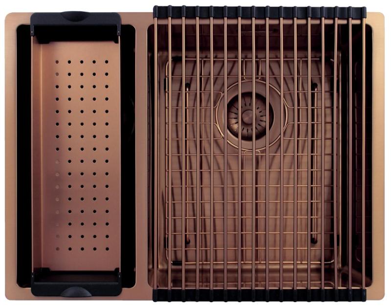 Pure.Sink Exclusivo Rame 1,5 vasca da bagno e mezzo 18+34cm raggio 10mm PEX183440-62