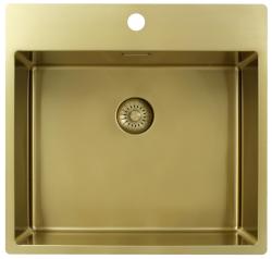 Pure.Sink Exclusivo Lavello dorato 54x52 cm Tapwing con foro per rubinetto raggio 10mm PEX5040T-60