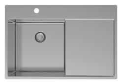 Pure.Sink Exclusivo Lavello in acciaio inossidabile con zona di scolo 78x52 cm Tapwing a sinistra PEX4078LT-02