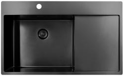Pure.Sink Exclusivo Gun Metal lavello con zona di sgocciolamento 86x52 cm Tapwing a sinistra PEX5086LT-61