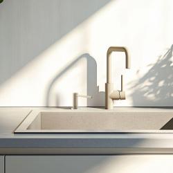 Franke Active dispenser di sapone da incasso per cucina in granito color crema di caffè 112.0633.091