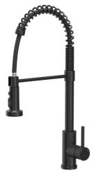 Rubinetto da cucina Quadri Redwick nero con bocchetta semi-flessibile e doccia con 2 tipi di getto più funzione di arresto dell'acqua 1208971410