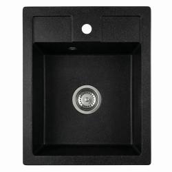 Graniteland Prest Lavandino in granito con look in Arduin hardsteen Tapwing con foro per rubinetto da incasso 400x500mm con tappo in acciaio inox 1208971420