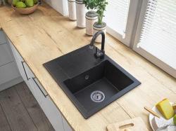 Graniteland Nex Lavandino in granito Arduin con aspetto di pietra dura con zona di scolo 574x464 mm 1208971426