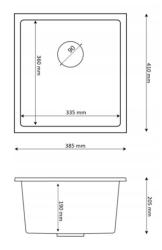Graniteland Miniva Lavabo in granito look in pietra dura Arduin sottotop 385x410 mm 1208971449