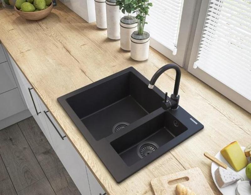 Graniteland Adda Granito nero 1.5 Lavabo da incasso 600x495mm 1208971454