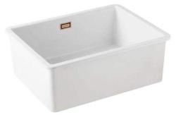 Ausmann Ceramic Mira Lavabo Ceramico Bianco - Sottotop e Semincasso 795 x 460 mm con Tappo di Rame 1208971467