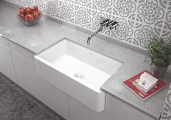 Ausmann Ceramic Mira Lavabo in ceramica bianco - Sottotop e Semi-incasso 795 x 460 mm con tappo bianco 1208971470